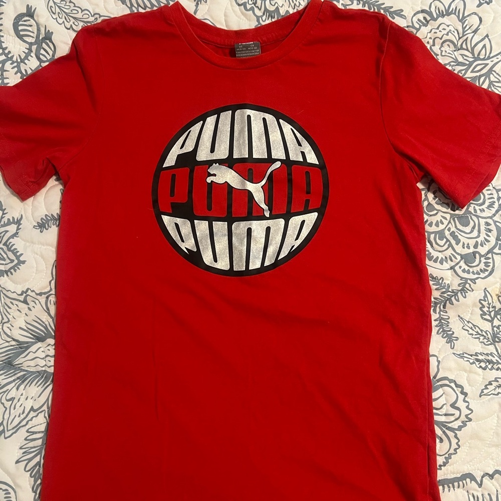 Puma Red Short Sleeve Kids Tee